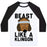 Virgin Teez  Baseball Tee Unisex Classic Baseball Tee / x-small / White/Black BEAST LIKE A KLINGON UNISEX CLASSIC BASEBALL TEE