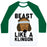 Virgin Teez  Baseball Tee Unisex Classic Baseball Tee / x-small / White/Dark Green BEAST LIKE A KLINGON UNISEX CLASSIC BASEBALL TEE