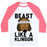 Virgin Teez  Baseball Tee Unisex Classic Baseball Tee / x-small / White/Neon Pink BEAST LIKE A KLINGON UNISEX CLASSIC BASEBALL TEE