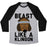 Virgin Teez  Baseball Tee Unisex Tri-Blend Baseball Tee / small / Athletic Gray / Black BEAST LIKE A KLINGON UNISEX TRI-BLEND BASEBALL TEE