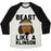 Virgin Teez  Baseball Tee Unisex Tri-Blend Baseball Tee / small / Oatmeal / Black BEAST LIKE A KLINGON UNISEX TRI-BLEND BASEBALL TEE