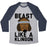 Virgin Teez  Baseball Tee Unisex Tri-Blend Baseball Tee / small / Athletic Gray / Navy BEAST LIKE A KLINGON UNISEX TRI-BLEND BASEBALL TEE