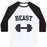 Virgin Teez  Baseball Tee Unisex Classic Baseball Tee / x-small / White/Black BEAST UNISEX CLASSIC BASEBALL TEE