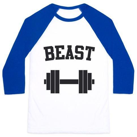 Virgin Teez  Baseball Tee Unisex Classic Baseball Tee / x-small / White/Blue BEAST UNISEX CLASSIC BASEBALL TEE