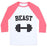 Virgin Teez  Baseball Tee Unisex Classic Baseball Tee / x-small / White/Neon Pink BEAST UNISEX CLASSIC BASEBALL TEE