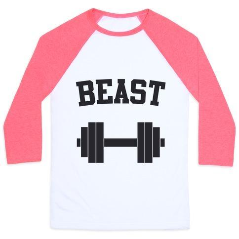Virgin Teez  Baseball Tee Unisex Classic Baseball Tee / x-small / White/Neon Pink BEAST UNISEX CLASSIC BASEBALL TEE