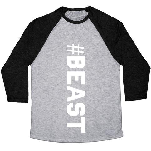 Virgin Teez  Baseball Tee Unisex Tri-Blend Baseball Tee / small / Athletic Gray / Black BEAST UNISEX TRI-BLEND BASEBALL TEE