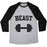 Virgin Teez  Baseball Tee Unisex Tri-Blend Baseball Tee / small / Athletic Gray / Black BEAST UNISEX TRI-BLEND BASEBALL TEE