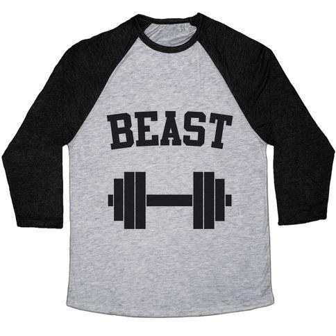 Virgin Teez  Baseball Tee Unisex Tri-Blend Baseball Tee / small / Athletic Gray / Black BEAST UNISEX TRI-BLEND BASEBALL TEE