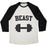 Virgin Teez  Baseball Tee Unisex Tri-Blend Baseball Tee / small / Oatmeal / Black BEAST UNISEX TRI-BLEND BASEBALL TEE