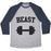 Virgin Teez  Baseball Tee Unisex Tri-Blend Baseball Tee / small / Athletic Gray / Navy BEAST UNISEX TRI-BLEND BASEBALL TEE