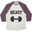 Virgin Teez  Baseball Tee Unisex Tri-Blend Baseball Tee / small / Oatmeal / Maroon BEAST UNISEX TRI-BLEND BASEBALL TEE