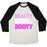 Virgin Teez  Baseball Tee Unisex Tri-Blend Baseball Tee / small / Oatmeal / Black BEAUTY, BRAINS AND BOOTY UNISEX TRI-BLEND BASEBALL TEE