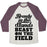 Virgin Teez  Baseball Tee Unisex Tri-Blend Baseball Tee / small / Oatmeal / Maroon BEAUTY IN THE STANDS BEAST ON THE FIELD (SOFTBALL) UNISEX TRI-BLEND BASEBALL TEE