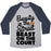 Virgin Teez  Baseball Tee Unisex Tri-Blend Baseball Tee / small / Athletic Gray / Navy BEAUTY IN THE STREET BEAST ON THE COURT UNISEX TRI-BLEND BASEBALL TEE