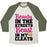 Virgin Teez  Baseball Tee Unisex Tri-Blend Baseball Tee / small / Oatmeal / Moss BEAUTY IN THE STREETS BEAST IN MY CLEATS UNISEX TRI-BLEND BASEBALL TEE