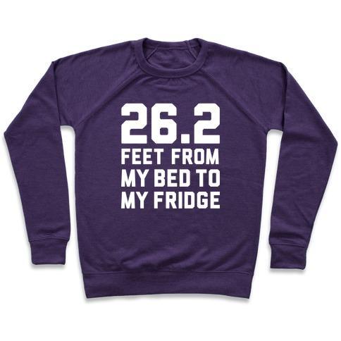 Virgin Teez  Pullover Crewneck Sweatshirt / x-small / Purple BED TO FRIDGE CREWNECK SWEATSHIRT