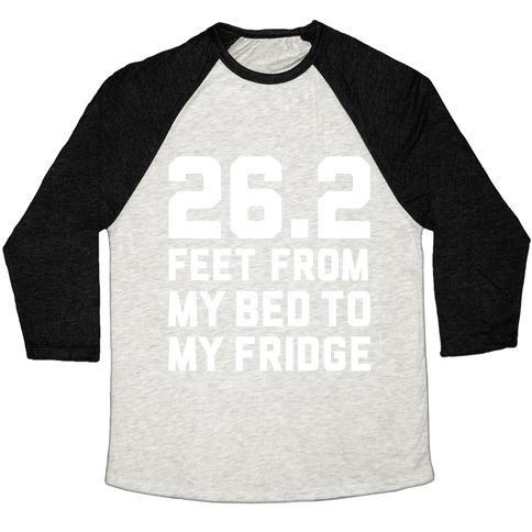 Virgin Teez  Baseball Tee Unisex Tri-Blend Baseball Tee / small / Oatmeal / Black BED TO FRIDGE UNISEX TRI-BLEND BASEBALL TEE