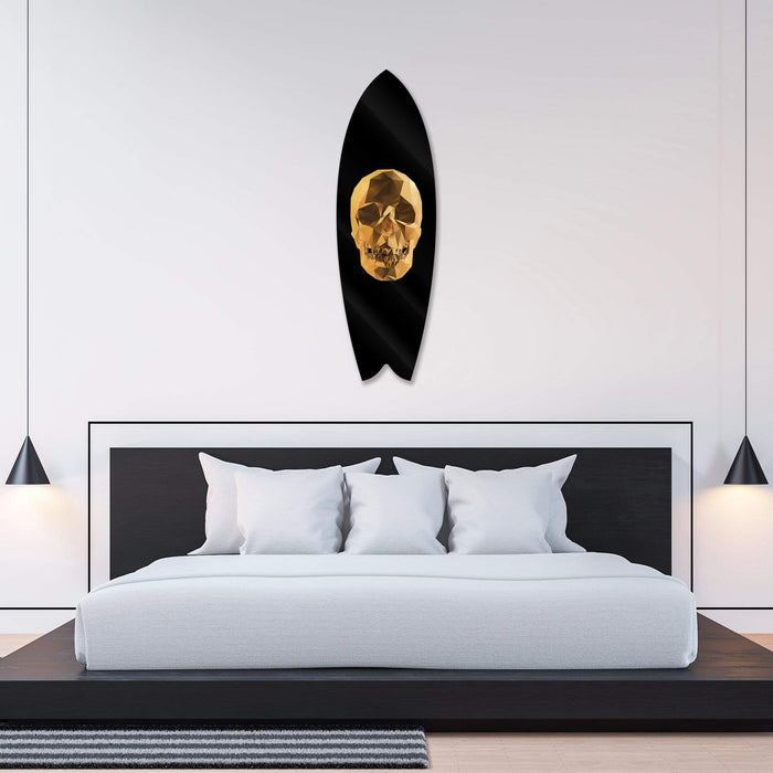 Gold Skull Surfboard