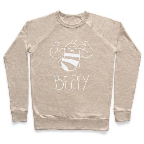 Virgin Teez  Pullover Crewneck Sweatshirt / x-small / Heathered Oatmeal BEEFY CREWNECK SWEATSHIRT