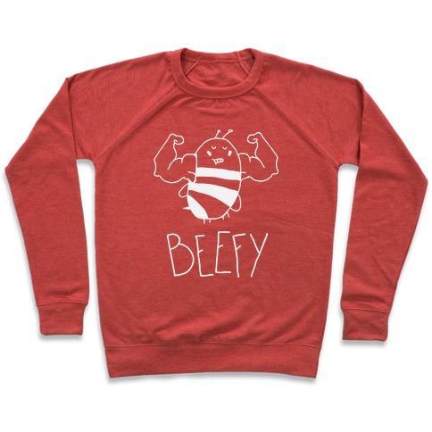 Virgin Teez  Pullover Crewneck Sweatshirt / x-small / Heathered Red BEEFY CREWNECK SWEATSHIRT