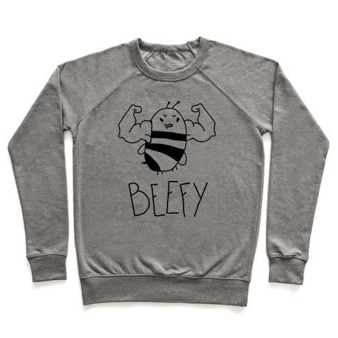 Virgin Teez  Pullover Crewneck Sweatshirt / x-small / Heathered Gray BEEFY CREWNECK SWEATSHIRT