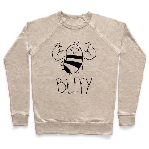 Virgin Teez  Pullover Crewneck Sweatshirt / x-small / Heathered Oatmeal BEEFY CREWNECK SWEATSHIRT