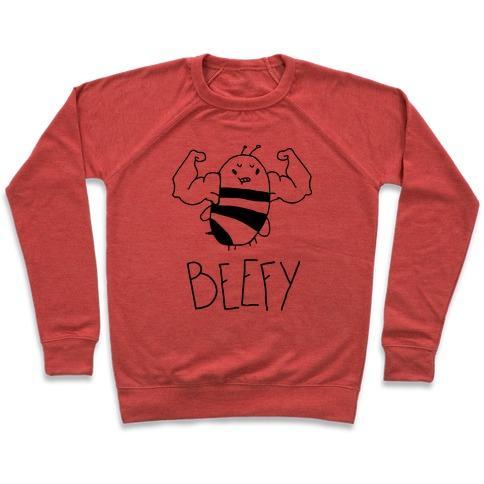 Virgin Teez  Pullover Crewneck Sweatshirt / x-small / Heathered Red BEEFY CREWNECK SWEATSHIRT