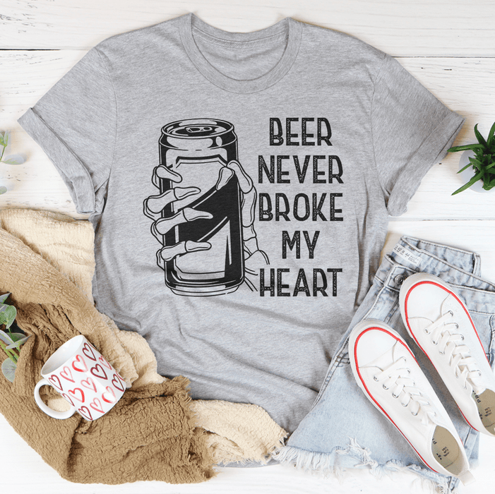 Beer Never Broke My Heart Skull Tee