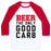 Virgin Teez  Baseball Tee Unisex Classic Baseball Tee / x-small / White/Red BEER: THE ONLY GOOD CARB UNISEX CLASSIC BASEBALL TEE