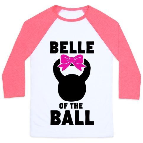Virgin Teez  Baseball Tee Unisex Classic Baseball Tee / x-small / White/Neon Pink BELLE OF THE BALL UNISEX CLASSIC BASEBALL TEE