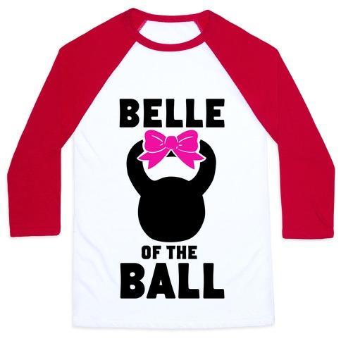 Virgin Teez  Baseball Tee Unisex Classic Baseball Tee / x-small / White/Red BELLE OF THE BALL UNISEX CLASSIC BASEBALL TEE