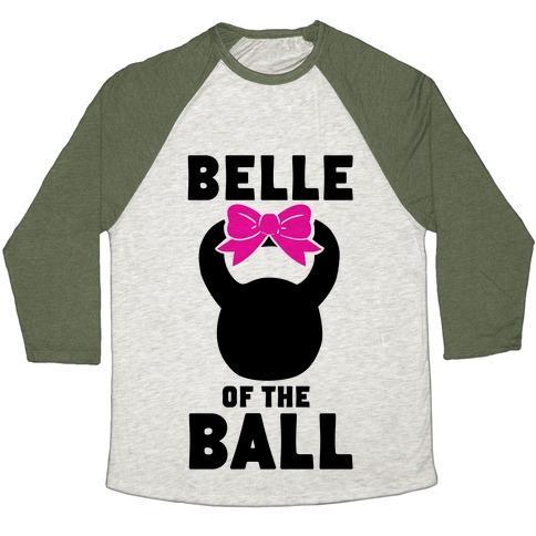 Virgin Teez  Baseball Tee Unisex Tri-Blend Baseball Tee / small / Oatmeal / Moss BELLE OF THE BALL UNISEX TRI-BLEND BASEBALL TEE