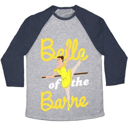 Virgin Teez  Baseball Tee Unisex Tri-Blend Baseball Tee / small / Athletic Gray / Navy BELLE OF THE BARRE UNISEX TRI-BLEND BASEBALL TEE