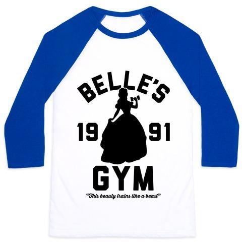 Virgin Teez  Baseball Tee Unisex Classic Baseball Tee / x-small / White/Blue BELLE'S GYM UNISEX CLASSIC BASEBALL TEE