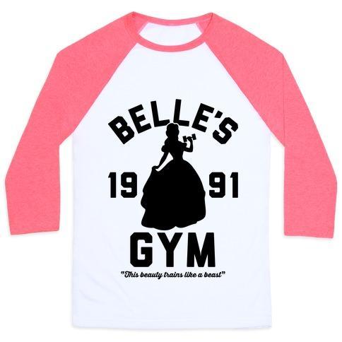 Virgin Teez  Baseball Tee Unisex Classic Baseball Tee / x-small / White/Neon Pink BELLE'S GYM UNISEX CLASSIC BASEBALL TEE