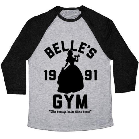 Virgin Teez  Baseball Tee Unisex Tri-Blend Baseball Tee / small / Athletic Gray / Black BELLE'S GYM UNISEX TRI-BLEND BASEBALL TEE
