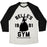 Virgin Teez  Baseball Tee Unisex Tri-Blend Baseball Tee / small / Oatmeal / Black BELLE'S GYM UNISEX TRI-BLEND BASEBALL TEE