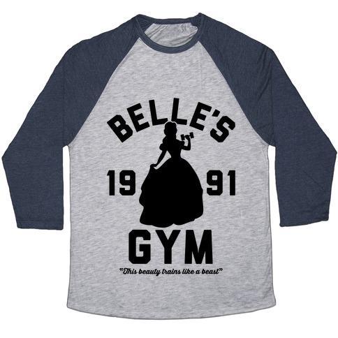 Virgin Teez  Baseball Tee Unisex Tri-Blend Baseball Tee / small / Athletic Gray / Navy BELLE'S GYM UNISEX TRI-BLEND BASEBALL TEE