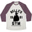 Virgin Teez  Baseball Tee Unisex Tri-Blend Baseball Tee / small / Oatmeal / Maroon BELLE'S GYM UNISEX TRI-BLEND BASEBALL TEE
