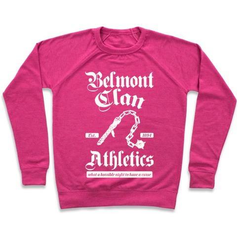 Virgin Teez  Pullover Crewneck Sweatshirt / x-small / Deep Pink BELMONT CLAN ATHLETICS CREWNECK SWEATSHIRT