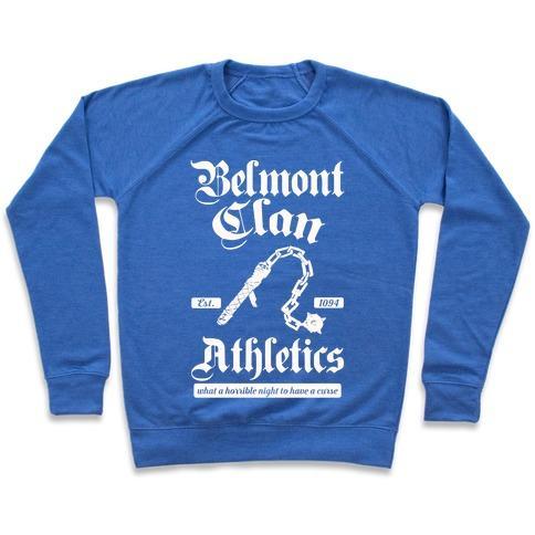 Virgin Teez  Pullover Crewneck Sweatshirt / x-small / Heathered Blue BELMONT CLAN ATHLETICS CREWNECK SWEATSHIRT