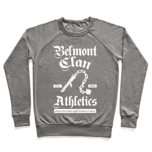 Virgin Teez  Pullover Crewneck Sweatshirt / x-small / Heathered Gray BELMONT CLAN ATHLETICS CREWNECK SWEATSHIRT