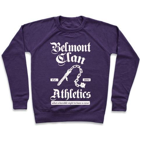 Virgin Teez  Pullover Crewneck Sweatshirt / x-small / Purple BELMONT CLAN ATHLETICS CREWNECK SWEATSHIRT