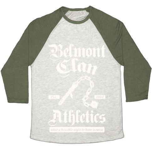 Virgin Teez  Baseball Tee Unisex Tri-Blend Baseball Tee / small / Oatmeal / Moss BELMONT CLAN ATHLETICS UNISEX TRI-BLEND BASEBALL TEE