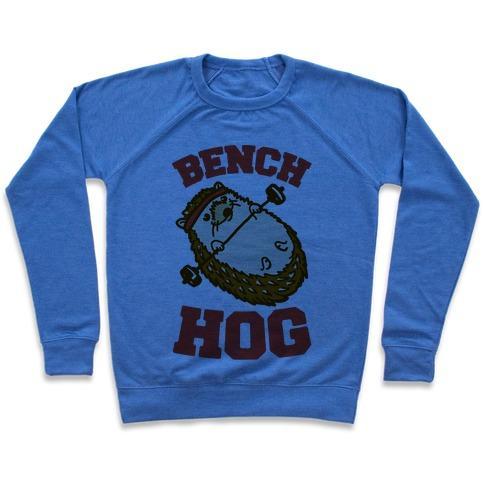 Virgin Teez  Pullover Crewneck Sweatshirt / x-small / Heathered Blue BENCH HOG CREWNECK SWEATSHIRT