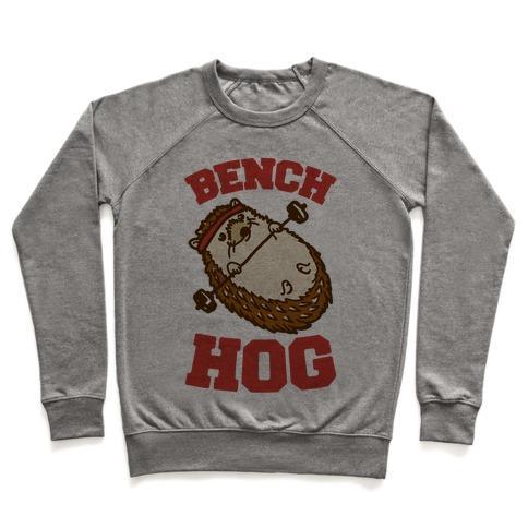 Virgin Teez  Pullover Crewneck Sweatshirt / x-small / Heathered Gray BENCH HOG CREWNECK SWEATSHIRT