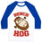 Virgin Teez  Baseball Tee Unisex Classic Baseball Tee / x-small / White/Blue BENCH HOG UNISEX CLASSIC BASEBALL TEE