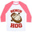 Virgin Teez  Baseball Tee Unisex Classic Baseball Tee / x-small / White/Neon Pink BENCH HOG UNISEX CLASSIC BASEBALL TEE