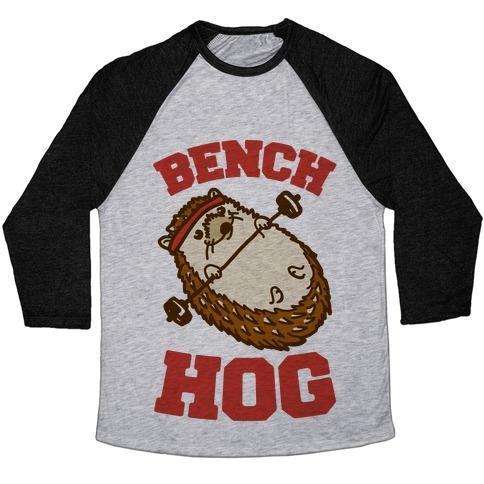 Virgin Teez  Baseball Tee Unisex Tri-Blend Baseball Tee / small / Athletic Gray / Black BENCH HOG UNISEX TRI-BLEND BASEBALL TEE